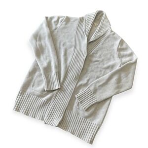 J.Crew Menswear Shawl Collar Button Front Knit Cardigan Sweater Light Gray Large